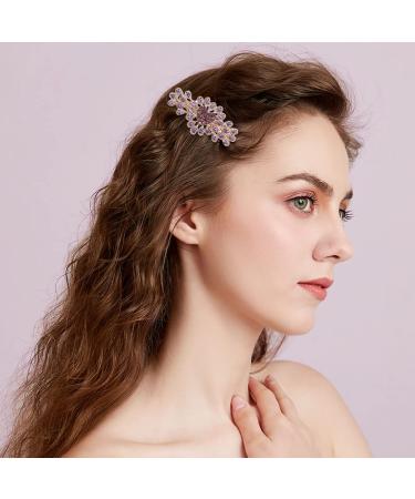 Buy 4-Piece Peacock Flower Hair Clips Set - Crystal Rhinestone Snap Hair Accessories for Women & Girls | Perfect for Weddings - Buy Online on GoSupps.com