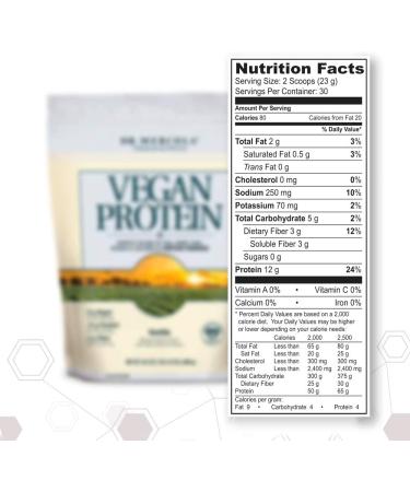 Dr. Mercola Vegan Protein Vanilla (690g) - 30 Servings | High BCAA Proteins | Non-GMO, Gluten-Free & Soy-Free - Buy Online on GoSupps.com