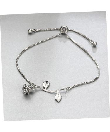 VALICLUD Stylish Women Hand Decoration Rose Womens Bracelets Fashion Bracelets for Women Beach Ankle Bracelet Silver Bangles Bracelet for Women Flower Stretch Bracelet Miss Vintage Gift 24*0.5cm Silver - Buy Online on GoSupps.com