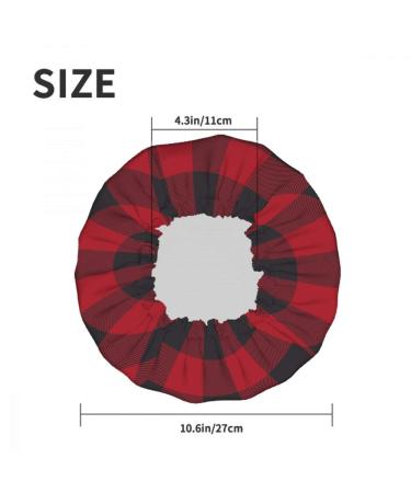 Moslion Classic Plaid Shower Cap - Red Black Gingham Buffalo Check Tartan Stripe | Large Reusable Double Layer Bath Cap for Stylish Hair Protection - Buy Online on GoSupps.com