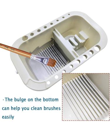 Cshangzei Multifunctional Plastic Paint Brush Basin with Holder and Palettes for Watercolor Painting - Buy Online on GoSupps.com