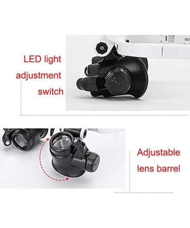 Lighted Headset Magnifying Glasses 8X 23x with 2led Lights Head-Free Magnifier Loupe for Electronics Eyelash Crafts Circuit Watch Repair A/A - Buy Online on GoSupps.com