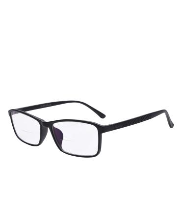 Jcerki Lightweight Mens women Bifocal Reading Glasses +1.75 Strengths Bifocal Reading Eyeglasses Black 1.75 x