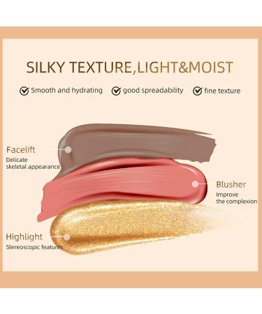 Beauty Contour Liquid Concealer for Face Highlighter Blush Bronzer Stick with Cushion Applicator for Face Contour Makeup - Buy Online on GoSupps.com