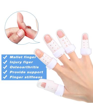 Pangda Finger Splint - 10 Pieces Adjustable Mallet Finger Support Brace for Joint Protection in Basketball - 5 Sizes Available White - Buy Online on GoSupps.com