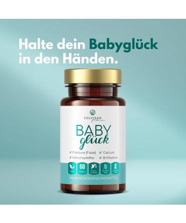 Buy Solvisan Baby Gl ck - High-Dose Fertility Support with Folic Acid & Monk Pepper - 1 Month Supply | International Shipping Available - Buy Online on GoSupps.com