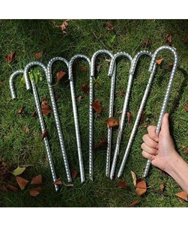 OK5STAR 12-Pack 12 Galvanized Rebar Stakes - Heavy Duty J Hook Ground Anchors - Curved Steel Tent Stakes - Anti Rust Ground Stakes 12 inch (12pcs) - Buy Online on GoSupps.com