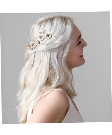 DOITOOL Hair Accessory for Women Hair Jewels for Women Daisy Hair Comb Copper Leaf Hair Comb Hair Barrettes Tiara Hair Rhinestones Crystal Flower Hair Side Comb Bride Insert Comb Wedding - Buy Online on GoSupps.com