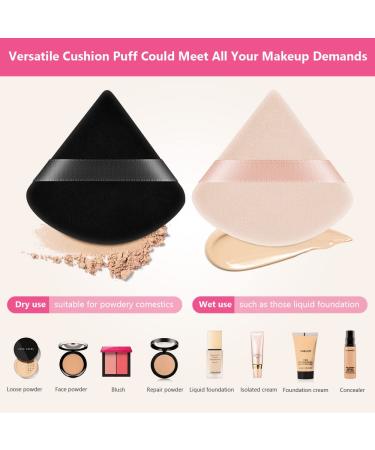 Auauy Triangle Makeup Powder Puffs - 6 PCs Washable & Reusable Sponges for Loose Powder & Foundation - 3 Black & 3 Skin Color - Buy Online on GoSupps.com