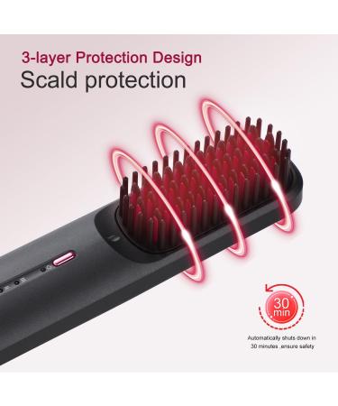 Buy Cordless Hair Straightener Brush | Portable Mini Hot Comb for Women | Travel-Friendly USB Rechargeable | 3 Heat Settings & Auto-Off - Buy Online on GoSupps.com