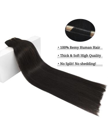 Doores Clip-In Extensions | Real Human Hair 45cm 18 Inch | Natural Black 7 Pieces 120g Remy Smooth - Buy Online on GoSupps.com