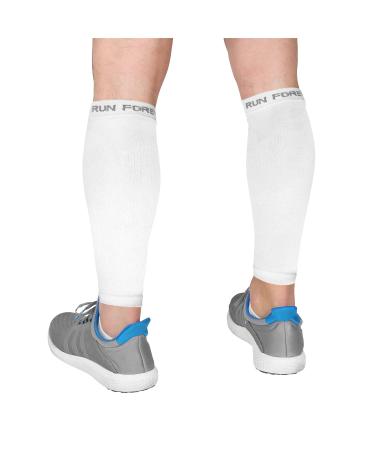 Waden compression stockings for men and women-leg compression cuffs-footless compression stockings for shin rail and varicose veins white l