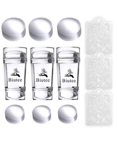 Biutee Clear Jelly Nail Art Stamper Set - Dual Head Silicone Stamper with 3 Scrapers - Manicure Nail Art Tool (12 Pcs) - Buy Online on GoSupps.com