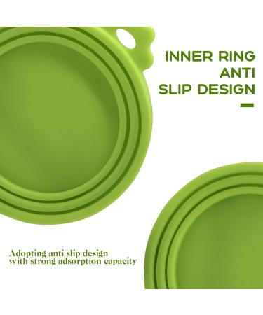 SULIVES Pet Food Can Lids Covers - Food Grade Silicone Dog & Cat Tin Can Lids Airtight Can Covers for Tins Reusable Blue & Green - Pack of 2 - Buy Online on GoSupps.com