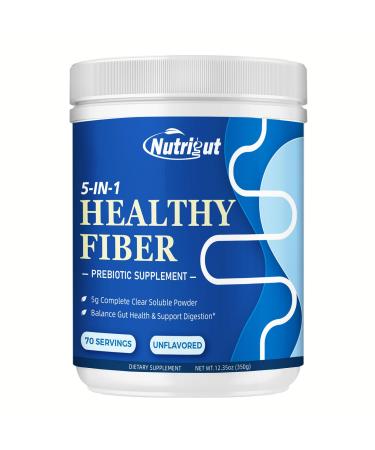Fiber Supplement - Prebiotic Fiber Supplement Powder 5g Soluble Fiber Powder with Acacia & Inulin for Daily Digestive Health & Regularity Gluten & Sugar Free Vegan Unflavored - 70 Servings 12 Ounce (Pack of 1)