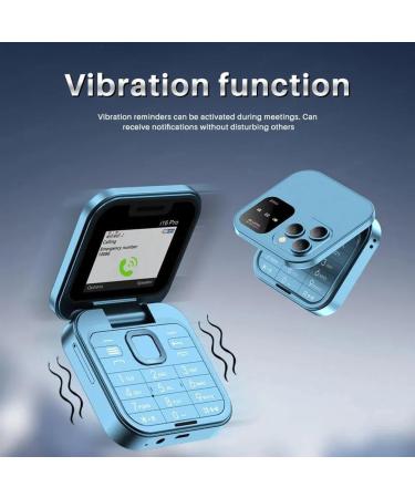 JHIALG Mini Flip Mobile Phone - FM Radio Voice Blacklist Vibration 2SIM for Elderly - Compact Foldable Design in Purple - Buy Online on GoSupps.com