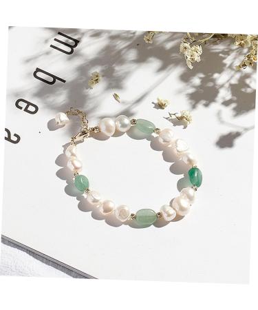 COLLBATH Charm Bracelet Mothers Day Pearl Bracelet Green Aventurine Bracelet Wrist Chain Fashion - Buy Online on GoSupps.com