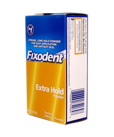 Fixodent Denture Adhesive Powder Extra Hold 2.70 oz (Pack of 2) - Long-lasting and Secure Denture Adhesive - Buy Online on GoSupps.com