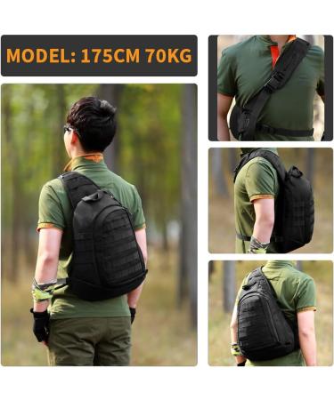 HUNTVP Tactical Breast Pocket Military Shoulder Bag - Molle Triangle Pack Crossbody - Waterproof Slingbag with Adjustable Strap - Ideal for Everyday Use - Black - Buy Online on GoSupps.com