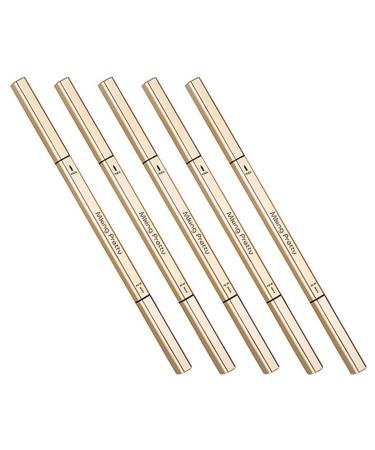 Angoily 5pcs Double Ended Eyebrow Pencil Small Gold Bars Three-dimensional