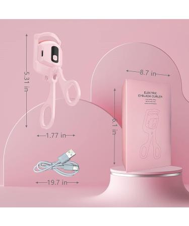 ATTEASAY Heated Eyelash Curler | 3 Heat Modes, LCD Display, USB Rechargeable - Pink - Buy Online on GoSupps.com