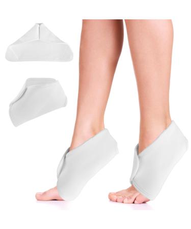 Sibba 2Pcs Castor Oil Pack Wrap for Ankle Reusable Plantar Brace Adjustable Ankle Wrap Castor Oil Compress Packs Breathable Leg Foot Supports Stabilize Pad Package for Plantar Relief Women Men