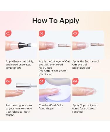 Modelones Cat Eye Gel Nail Polish Set 6 Colors Holographic Sparkle Nude Pink Gel Polish Glitter 9D Magnetic Gel Polish Brown Gel Polish with Magnet Nail Art DIY Salon For Women - Buy Online on GoSupps.com