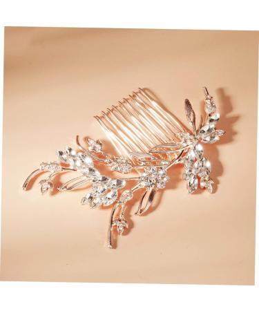 Angoily Bridal Comb Barrettes for Women Bridal Headpiece Hair Gems for Women Laundry Dispenser Wedding Headdresss Yellow Barrette Gold Tiara Simple Bridesmaid Hair up Zinc Alloy - Buy Online on GoSupps.com