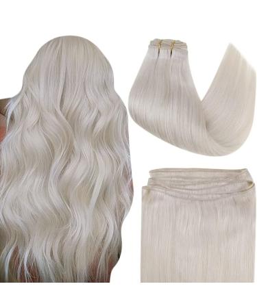 Easyouth Weft Hair Extensions Blonde Hair Double Weft Sew in Hair Extensions Human Hair White Blonde Weft Extensions Real Hair 22 Inch 100g 22 Inch/55cm 3-Weft #1000 - Buy Online on GoSupps.com