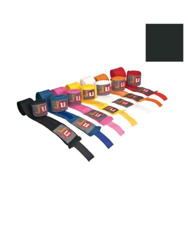 Ju-Sports boxing bandages approx. 3m i box bandages made of cotton with thumb loop & Velcro fastener I kickboxing MMA Muay Thai I Men & Women Black