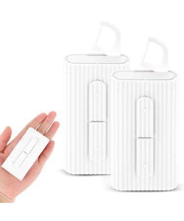 AndiBro portable dental floss boxes 2 pieces of dental floss dental floss pick donor refillable dental floss owner travel mouth care tool for tooth cleaning 20 dental floss for adults (white)