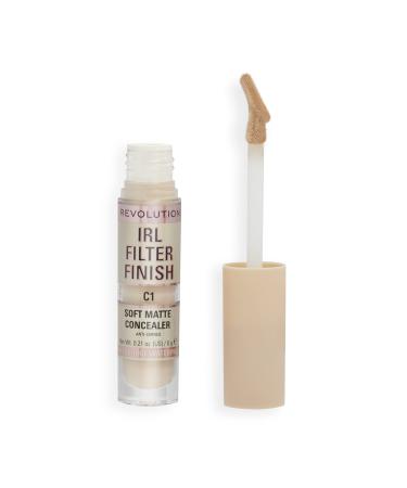 Makeup Revolution IRL Filter Finish Soft Matte Concealer Medium to Full Coverage C1 Fair to Light Skin Tones 6g C1 6 g (Pack of 1)