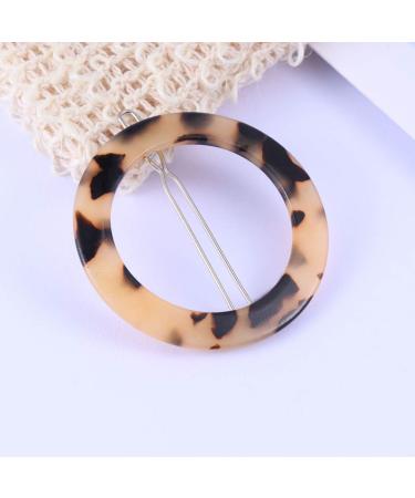 Minkissy Round Hair Clip Minimalist Dainty Hollow Geometric Hair Pin Circle Acrylic for Women Lady (Spotted Coffee) - Buy Online on GoSupps.com
