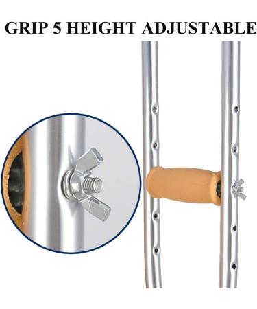 GagalU Axillary Crutches with Anti-Vibration Spring Crutch for Adults with Medical Comfortable Cushion 9 Adjustable in Height The Swelling Prevention and axillary Pain - Buy Online on GoSupps.com