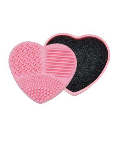 Mikikit Silicone Makeup Applicator & Cleaning Box - Pink Heart Shaped Brush Cleaner for All Makeup Brushes - Ideal for Quick & Easy Cleaning - Buy Online on GoSupps.com