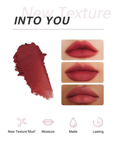 INTO YOU Matte Lipstick Lip Mud - Waterproof, Long Lasting, Smudge Proof Lip Stains for Lip and Cheek - Non-Stick, Non-Fade Lip Gloss - Multi-Purpose Makeup (EM13) - Buy Online on GoSupps.com