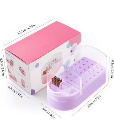 30 Holes Nail Drill Bits Storage Box Nail Grinding Head Holder Stand Display Cleanser Dustproof Manicure Organizer Nail Drill Bit Organizer Foot Care Home Use Pink - Buy Online on GoSupps.com
