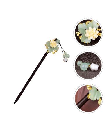 Lurrose Wooden Hair Stick with Resin Flower Tassel - Classical Chinese Hairpin for Bride, Kimono Hair Ornament - Buy Online on GoSupps.com