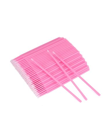200PCS Micro Brush Applicator  Pink Micro Swabs for Eyelash Extensions  Disposable Micro Cotton Swabs for Lash Extensions  Nails  and Makeup Clean (Pink) Pink 200