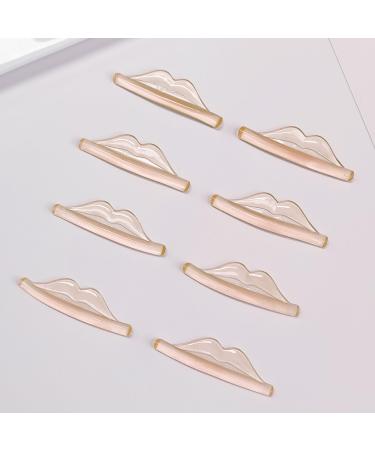 Lash Lift Rods 2024 New Lip Shape Reusable Air Bubble Silicone Eyelash Perm Pads 4 Size C Curl Lash Lifting Shield DIY No Glue Required Self Sticky Lash Lamination Tool Orange