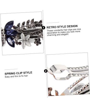 minkissy 1pc Spring Clip Girls Hair Clip Fashion Hairpin Rhinestone Hairpin Bridal Hair Jewelry Alloy Hairpin Women Accessories Bangs Clips Bobby Glass Crystal Vintage Bride 9X3X2CM Pattern F48-10 - Buy Online on GoSupps.com