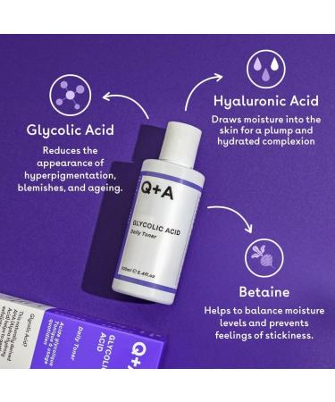 Q+A Glycolic Acid Daily Toner 100ml - Hydrating & Brightening Formula for Silky Smooth Skin | International Shipping Available - Buy Online on GoSupps.com