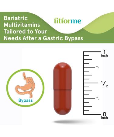 FitForMe Bariatric Multivitamins with Iron After Gastric Bypass - One a Day WLS Forte Capsule - 90 Days Supply of Vitamins & Minerals Scientifically Proven 90 Count (Pack of 1) Capsules - Buy Online on GoSupps.com