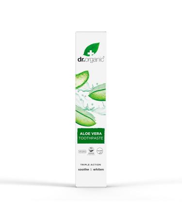 Dr Organic Aloe Vera Toothpaste - Whitening Natural Vegan Cruelty-Free Paraben & SLS Free - 100ml - Buy Online on GoSupps.com