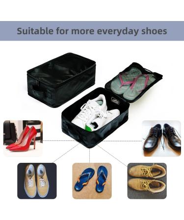 Foldable Waterproof Travel Shoe Bags Organizer - Double Layer (4 Black Bags) - Buy Online on GoSupps.com