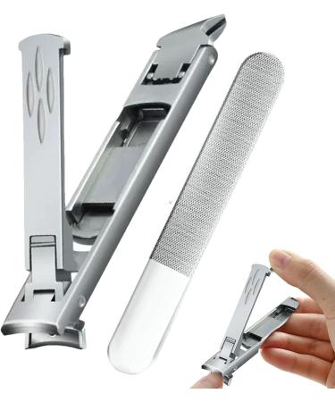 Thick Nail Clippers Thick Toenail Clippers Foldable Wide Nail Clippers Double Head Toenail Clippers Portable Fingernail Cutter Finger Thick Nail Clippers for Men and Women Silver - Buy Online on GoSupps.com