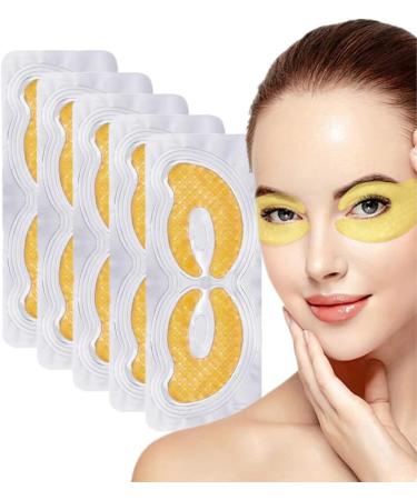 Gold Hydrogel Eye Mask - Anti-Aging Collagen Eye Patches for Dark Circles Puffiness & Wrinkles | 5 Pairs Moisturizing Under Eye Pads - Buy Online on GoSupps.com