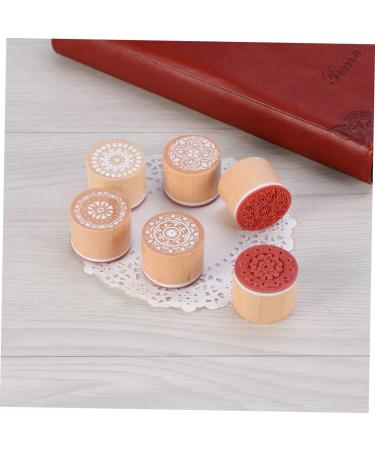 Lurrose Wooden Rubber Stamps Diy Scrapbooking Stamp Tool Circle Stampers Wood Stamps Die South Korea Pattern - Buy Online on GoSupps.com