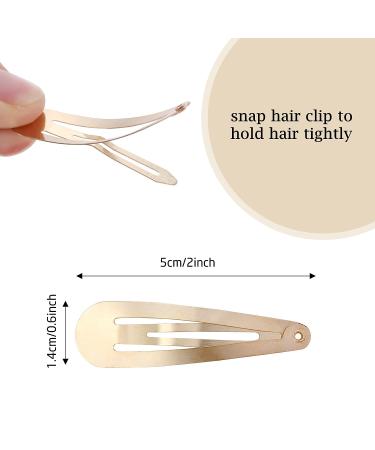 100 Pack Bulk Gold Snap Metal Hair Clips - 2 Inch Hairpins for Women, Girls, Kids - Fine Thin Hair Barrettes DIY Accessories - Buy Online on GoSupps.com
