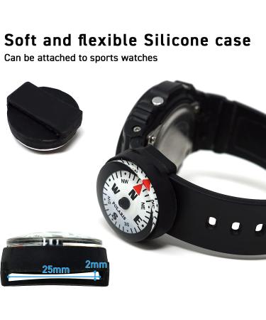 POLARIS Micro Wrist Compass Waterproof 60M Underwater Diving Watch Band or Paracord Bracelet Compasses Luminous in The Dark  - Buy Online on GoSupps.com